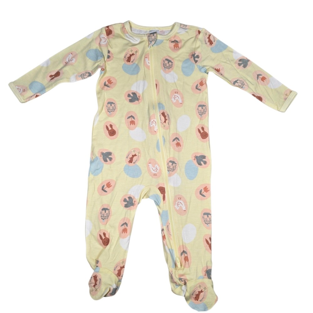 Modern Moments by Gerber Baby 3-6M Yellow‎ Footed Sleeper Country Chicks NWT